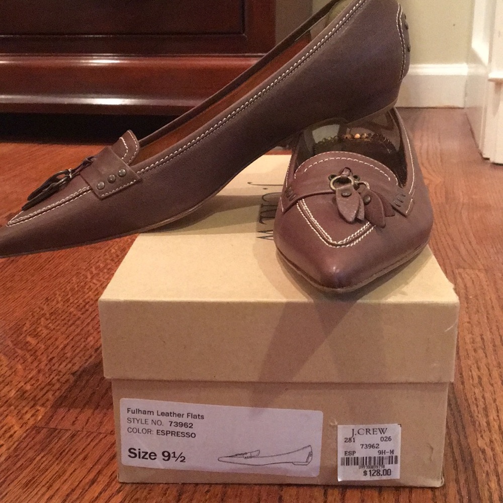 J. Crew Fulham Leather Flats